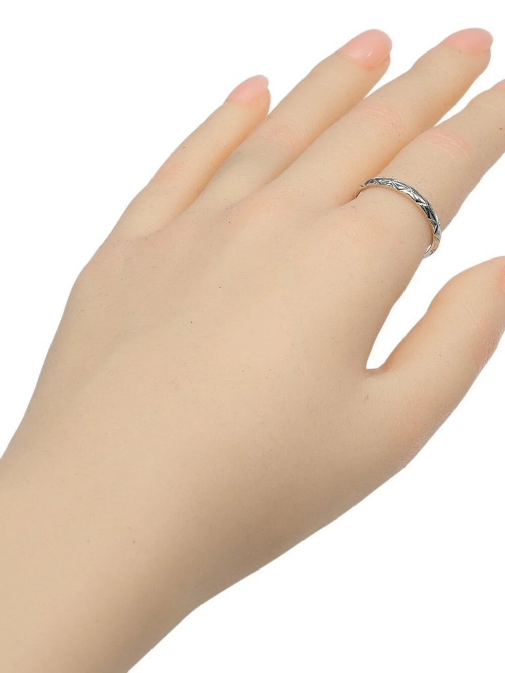 CHANEL Matelasse Small Ring Pt950Platinum #8.2(US Size) 3.55g mens